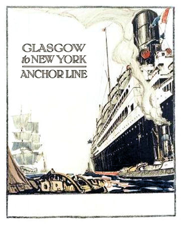Anchor Line poster - Glasgow to New York