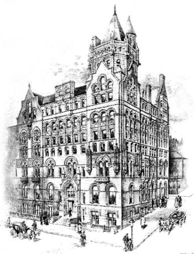 Exhibition drawing of Bible Training Institute, Glasgow, 1896