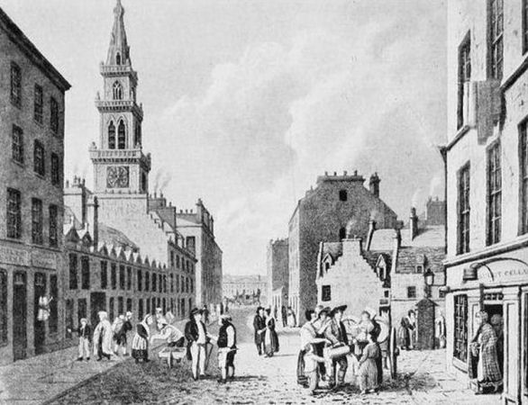 Engraving of view of Bridgegate, Glasgow