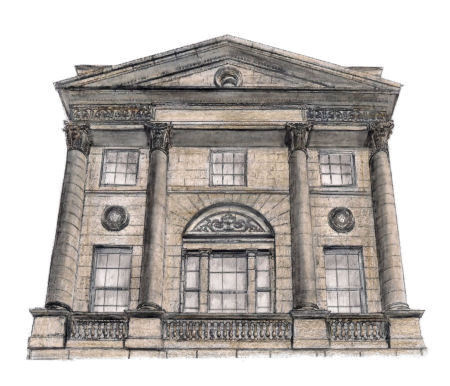 Drawing of Bute House, Edinburgh