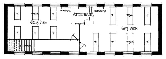 Plan of upper floor at Kingston Library