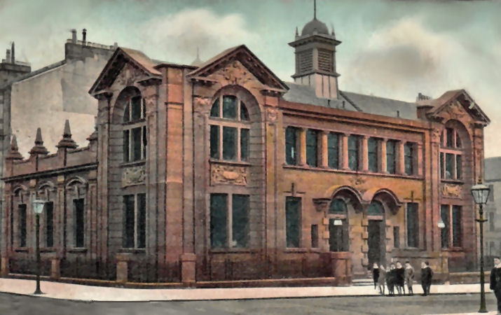 Edwardian view of Pollokshields Library, Glasgow