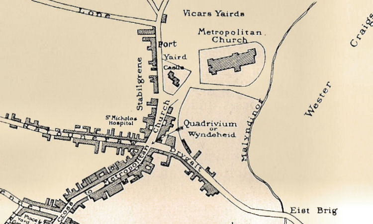 Map of Glasgow Cathedral, 1547