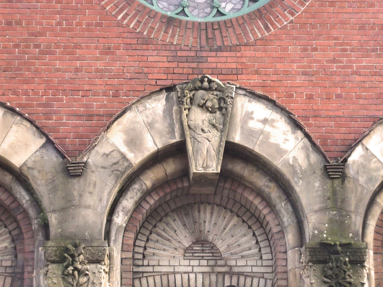 Keystone at central entrance to St Anne's Church