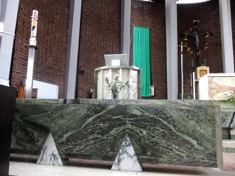 Pulpit and altar rail of  St Charles Borromeo Church, Glasgow