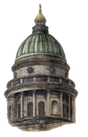 Drawing of copper dome at West Register House, fomerly St George's Church, Edinburgh