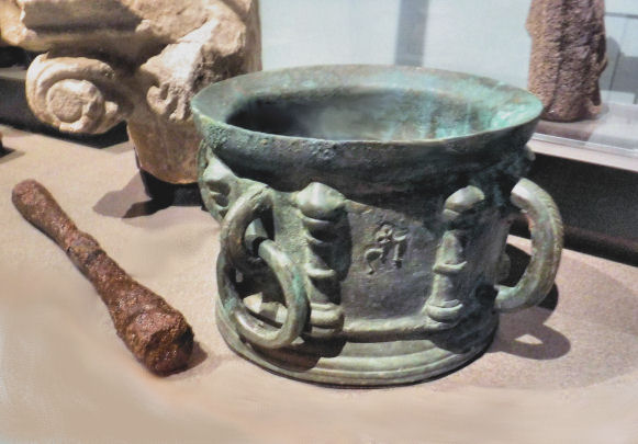 Mortar and pestle excavated from  crypt of Glasgow Cathedral