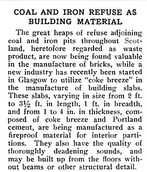 news article describing early concrete blocks