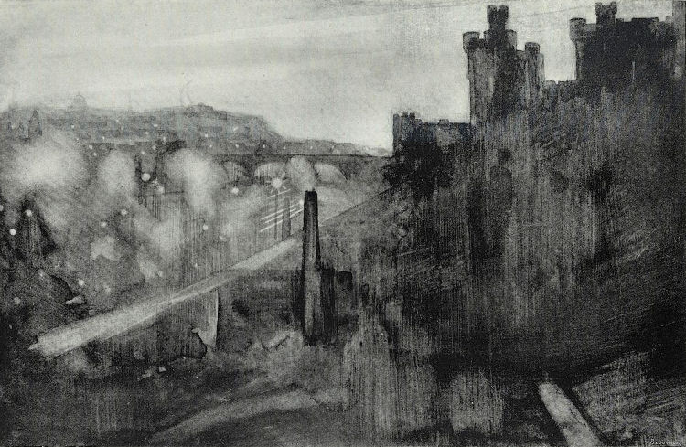 Edinburgh by Moonlight from Calton Hill' by W. Brown Macdougall, 1896