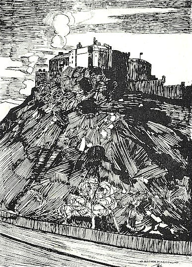 Art Nouveau representation of Edinburgh Castle by W. Brown Macdougall, 1896