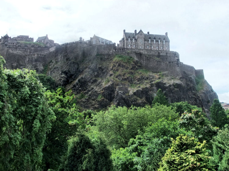 View of Edinburgh Castle from Princes Street Gardens