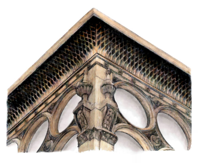 Drawing  of ironwork at upper levels of Ca' D'Oro Building, Glasgow, by Gerald Blaikie