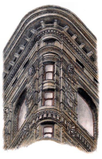 Drawing of Flatiron Building, New York City by Gerald Blaikie