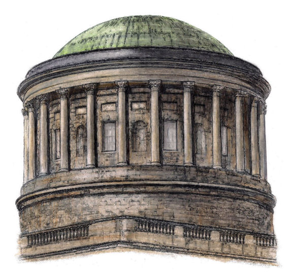 Drawing of dome of the Four Courts, Dublin by Gerald Blaikie