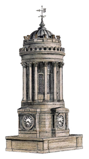 Drawing  of tower of Gallery of Modern Art, Glasgow by Gerald Blaikie