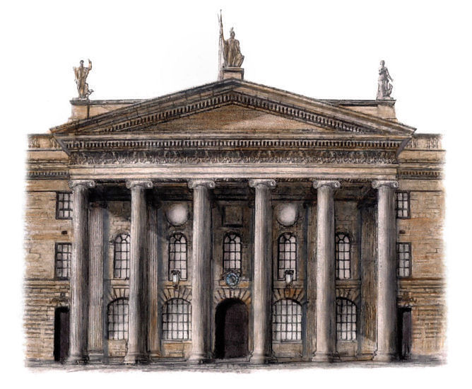 Drawing of General Post Office, Dublin, by Gerald Blaikie