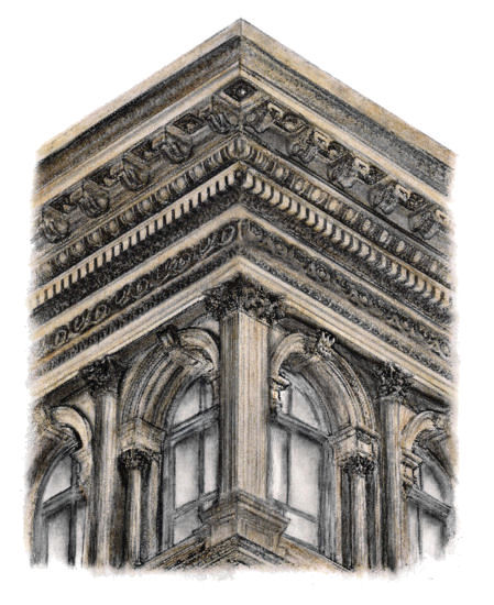 Drawing of Haughwout Building, New York City by Gerald Blaikie