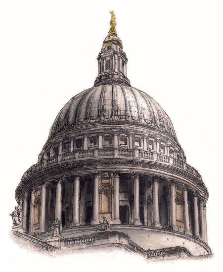 Drawing of St Paul's Cathedral by Gerald Blaikie