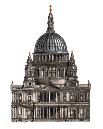 Drawing of St Paul's Cathedral by Gerald Blaikie