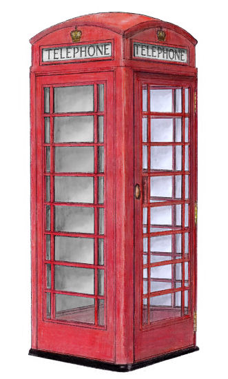 Drawing of K6 Telephone Box by Gerald Blaikie