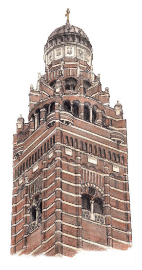 Drawing of Westminster Cathedral by Gerald Blaikie