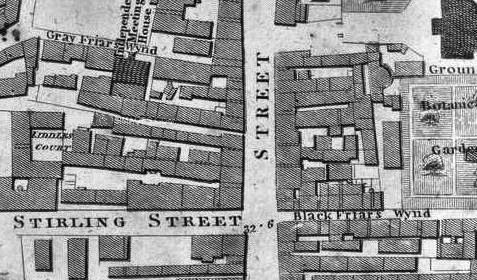 Map of Grayfriars Wynd and Blackfriars Wynd, 1807