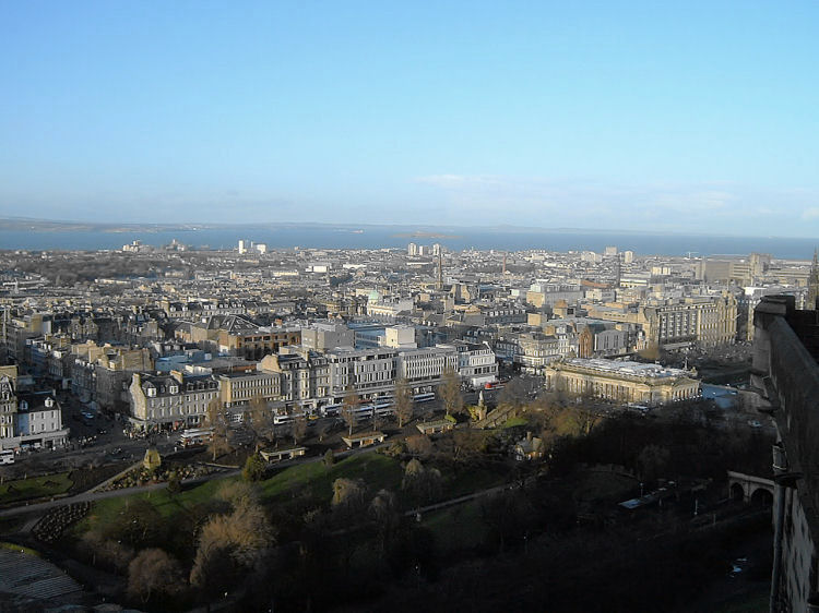 View across city from Edinburgh Castle