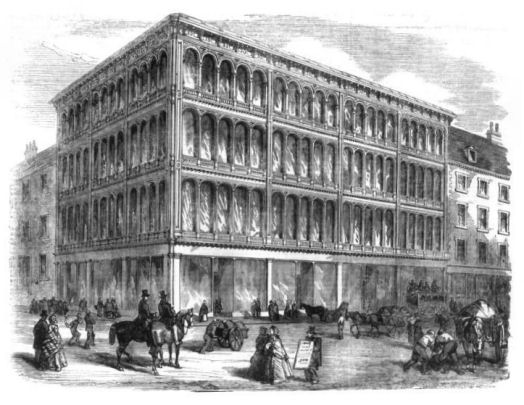 Engraving of Gardner's Warehouse Glasgow 1856