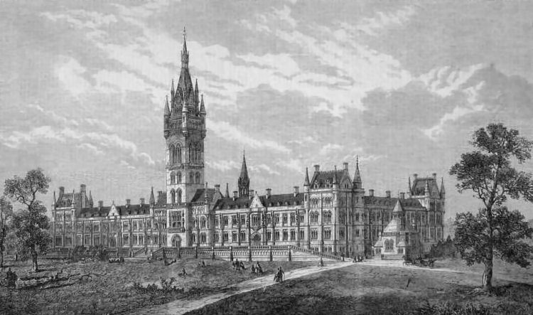 Engraving of Glasgow University, Gilmorehill
