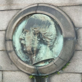 Bronze plaque of Prince Albert at Albert Bridge, Glasgow