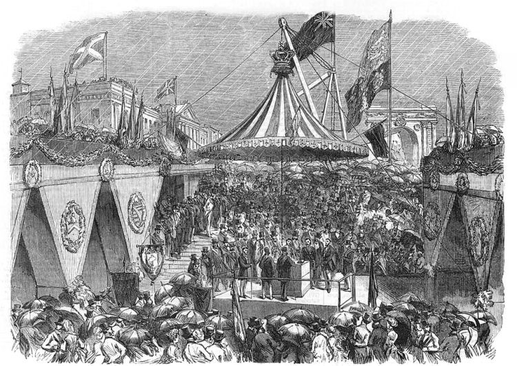 Laying of foundation stone for Albert Bridge, June 1870