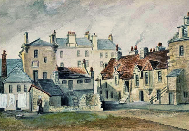 Back court of the Baronial Hall, Gorbals, 1846