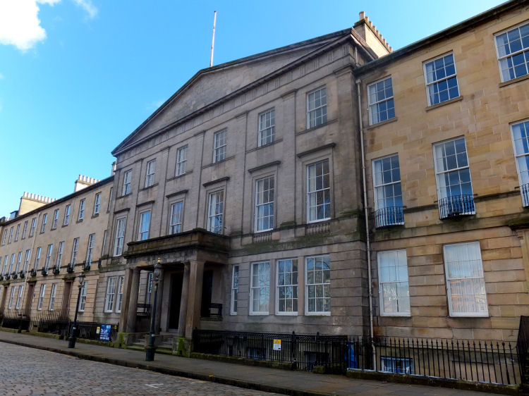 Western portico at Carlton Place