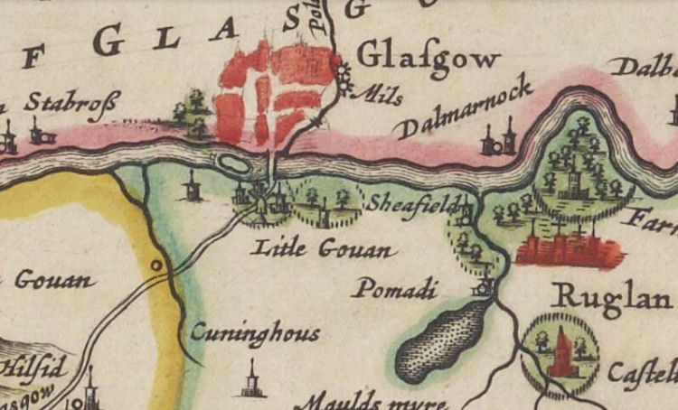 Map of Gorbals and surrounding area, c.1654