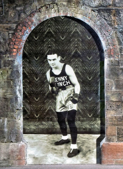 Mural of Benny Lynch, Scotland's first World Boxing Championin Cleland Street, Gorbals 