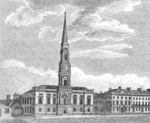 Engraving of Gorbals Parish Church, Carlton Place