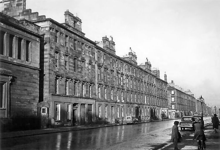 Tenement blocks in Hospital Street, abutting rear of Caledonia Road Church'