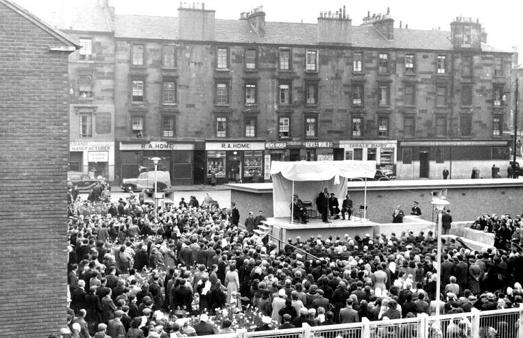 Opening ceremony for Hutchesontown 'Area A', 1958'