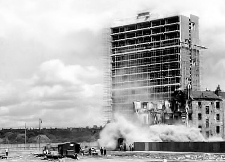 Demolition of traditional tenements during development of Hutchesontown 'Area B', 1961