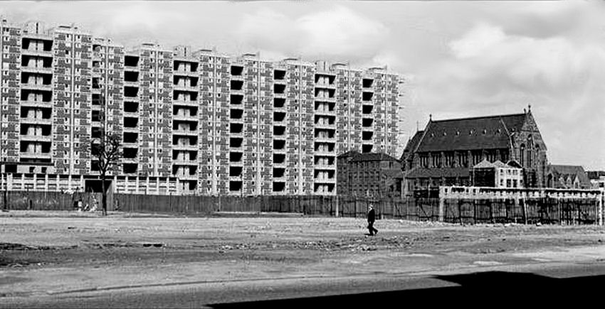 Isolated St Francis Church in Hutchesontown 'Area C'