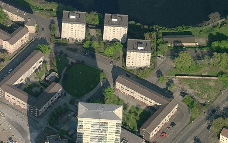 Three 8 storey blocks at Silverfir Court,  Hutchesontown 'Area D'