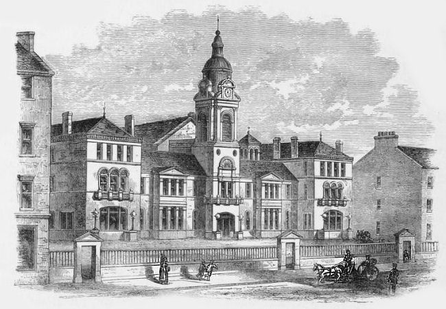 Engraving of Hutchesons' Grammar School, Crown Street