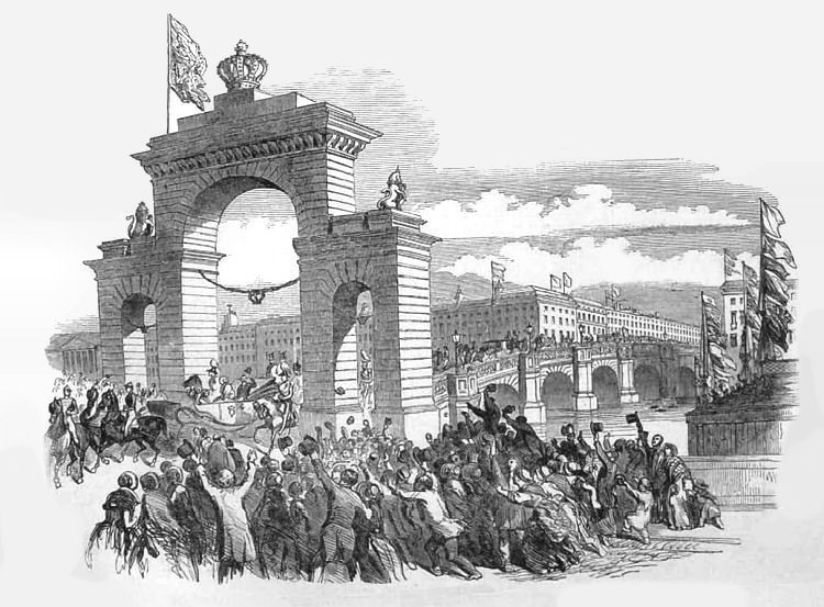 Queen Victoria crossing Jamaica Bridge, Glasgow