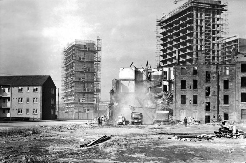 Cleared site of demolished tenement blocks in Lawmoor Street, 1961