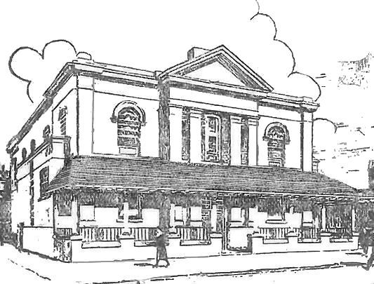 Sketch of New Bedford Cinema, Eglinton Street, c.1925