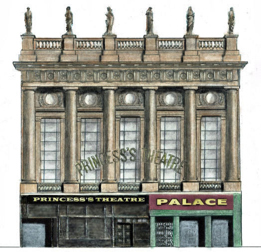 Drawing of Princess's Theatre, Gorbals Street by Gerald Blaikie