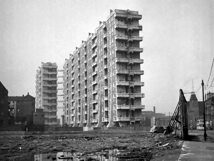 Newly completed multi-storey blocks at Queen Elizabeth Square, Hutchesontown 'Area C'
