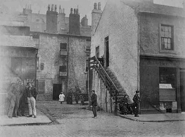 Street scene at Thistle Street, Hutchesontown, c.1890