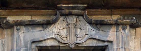 Decoration over doorway of Glasgow School of Art