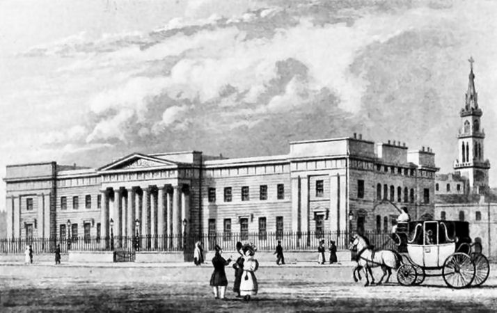Engraving showing the High Court, Glasgow